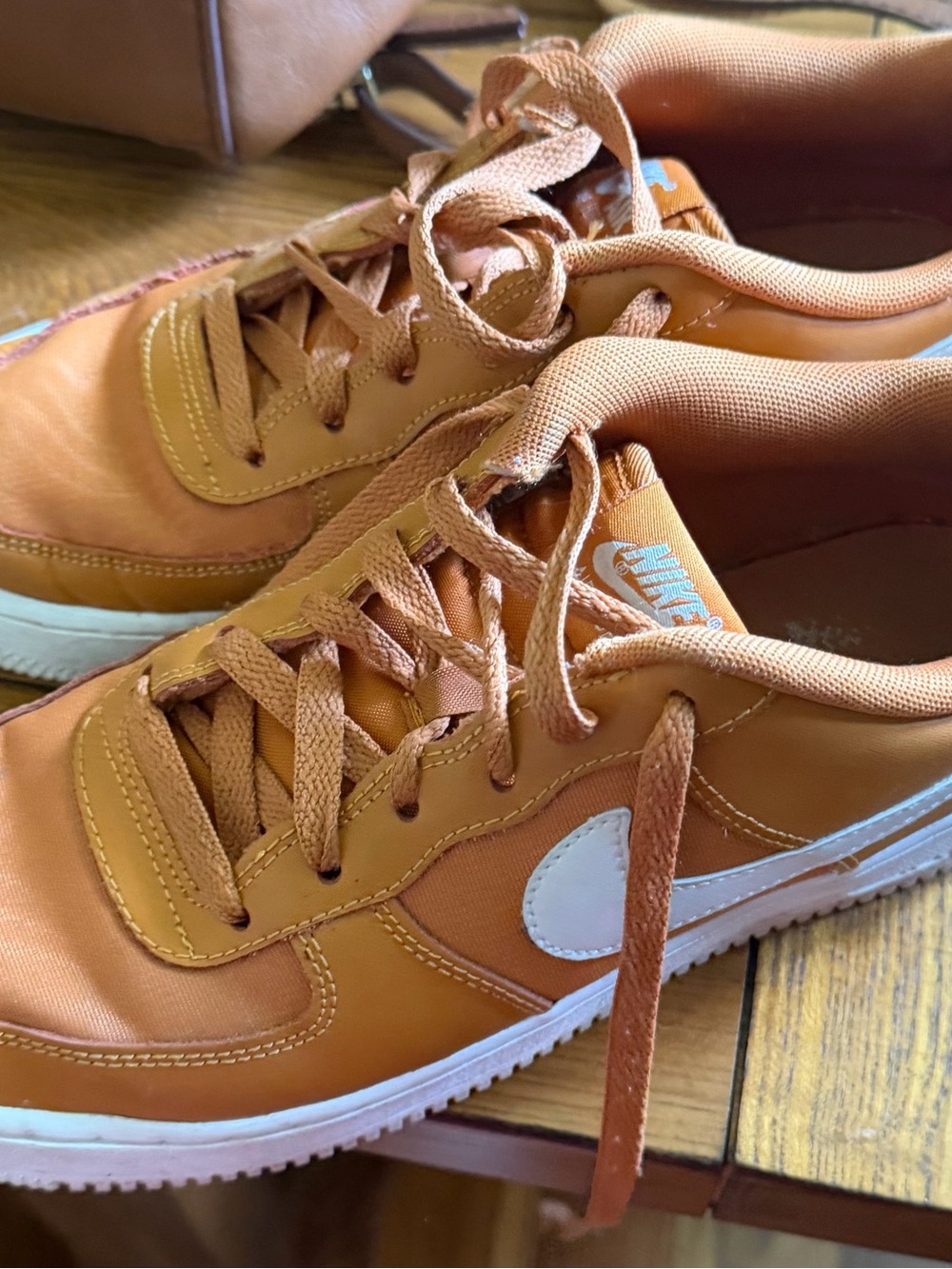 Nike Kids Orange Low-Top Sneakers with White Swoosh